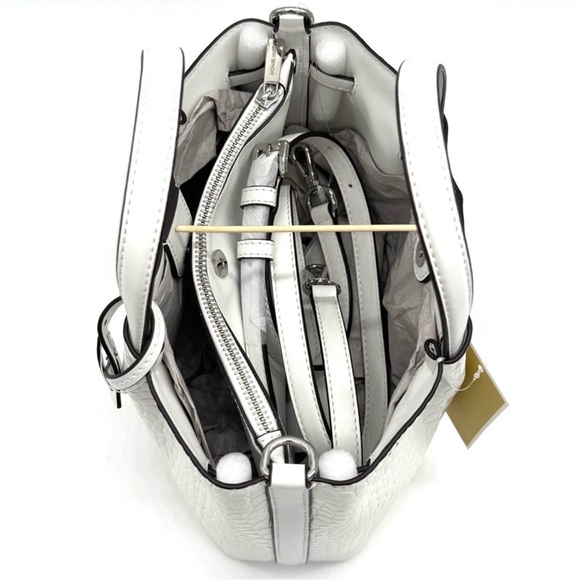 Michael Kors Carson Small Crocodile Embossed Satchel Bag
Optic White - Picture 6 of 10